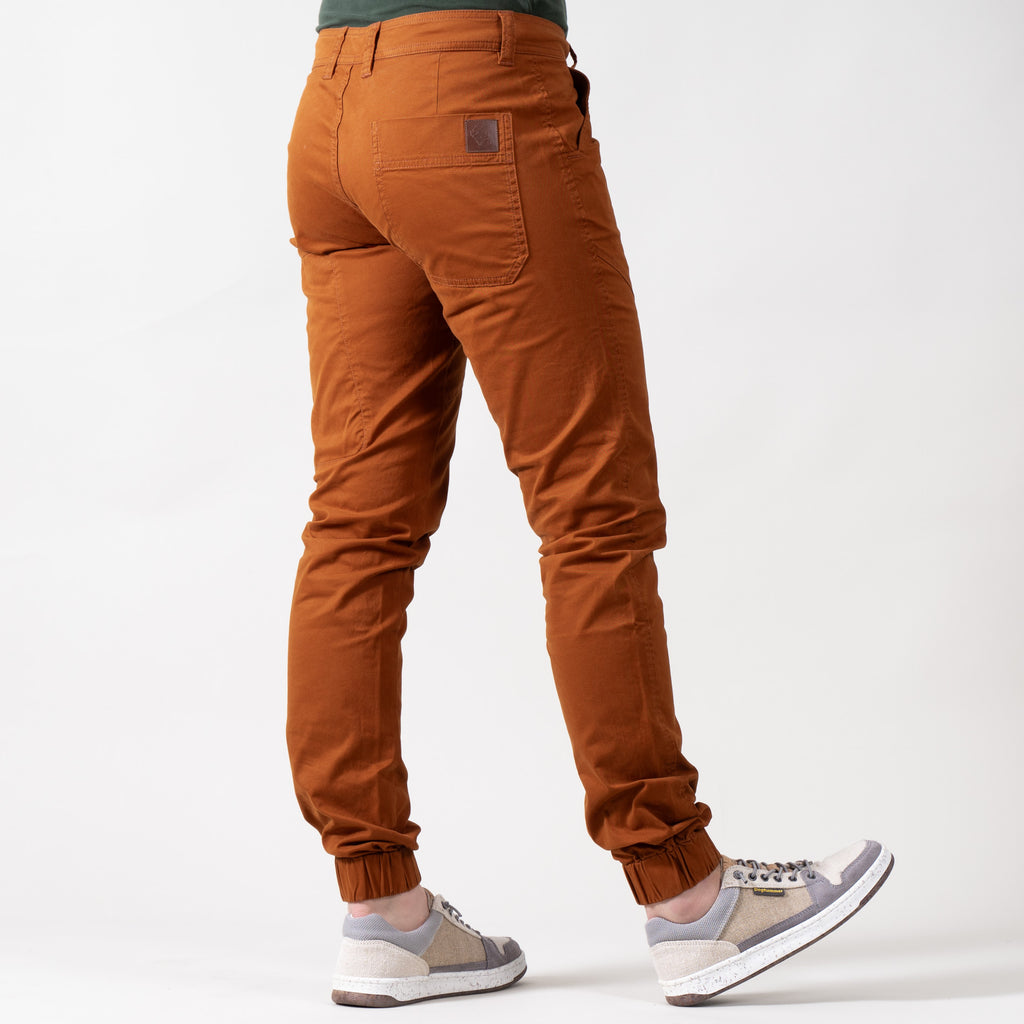 Anu Organic Climb & Relax Hose Damen rostorange – Detail Bund