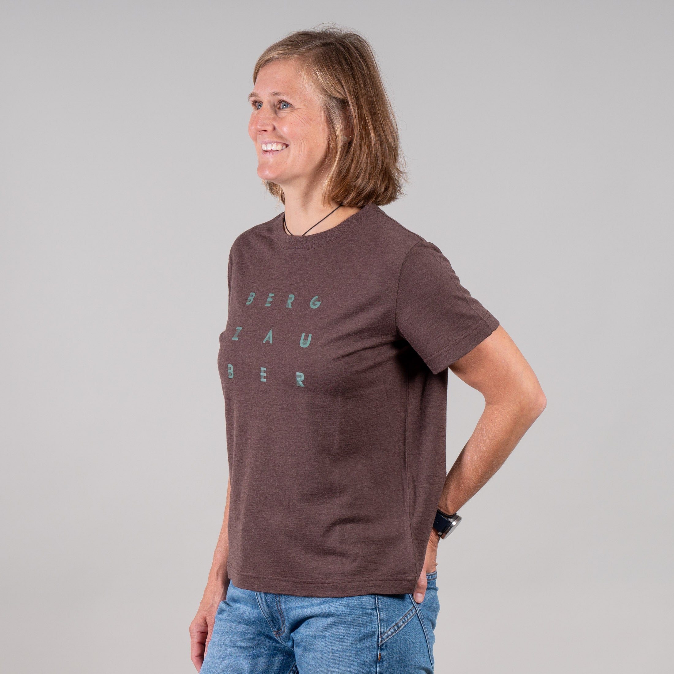 Aria Merino Shirt Damen braun – Ansicht 3
