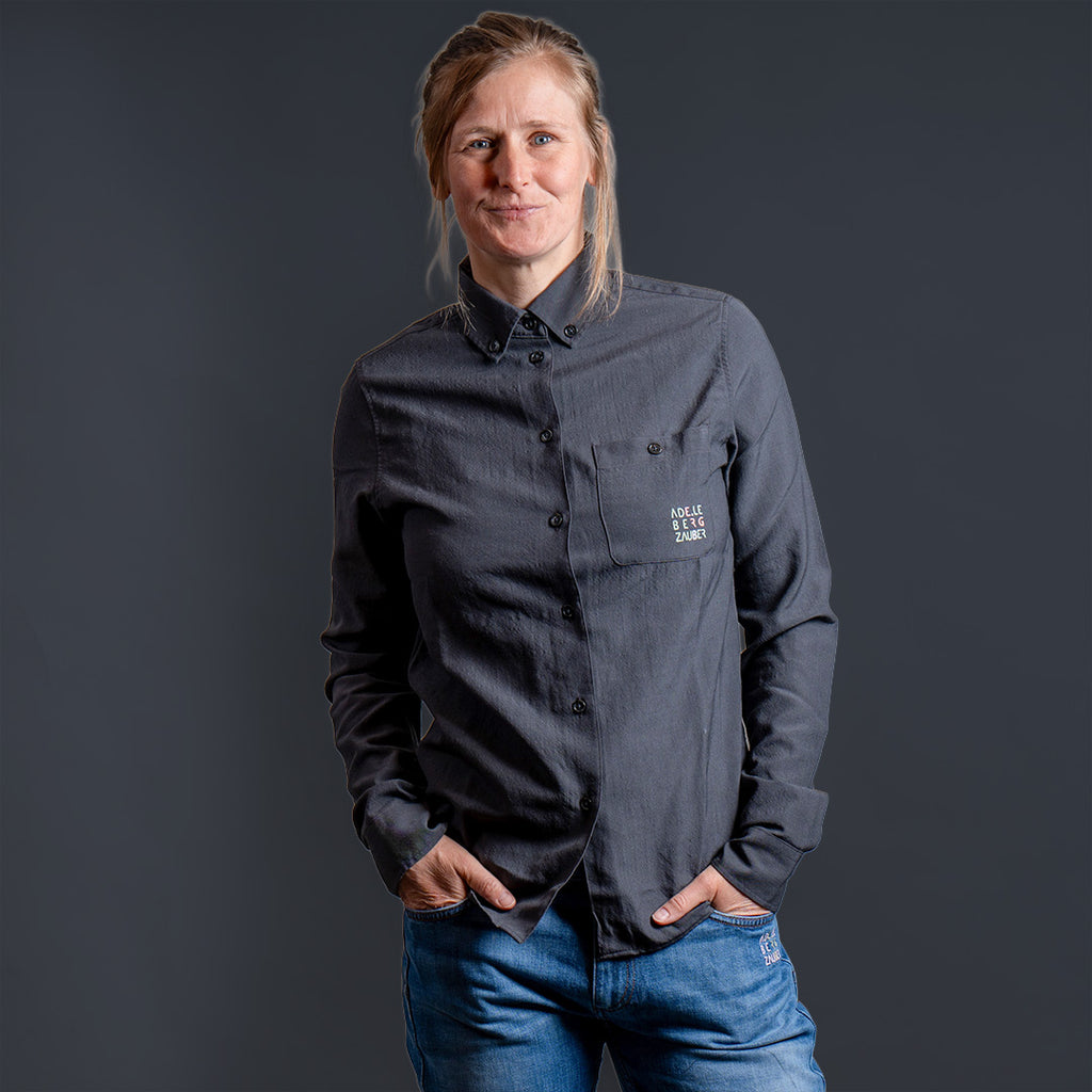 Carolin 100% Merino Hemd Anthrazit – Ansicht 1