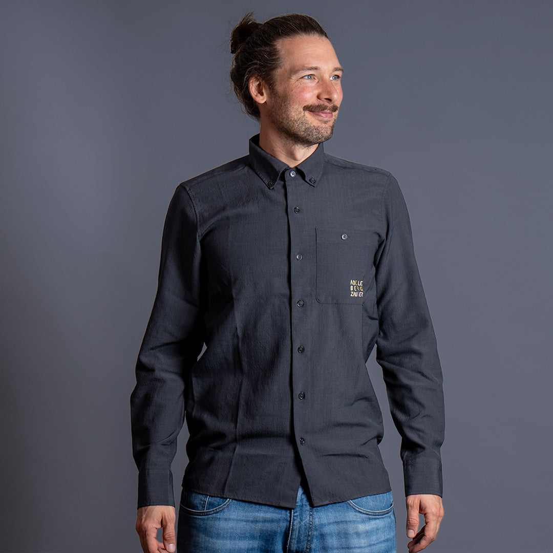Christian 100% Merino Hemd Anthrazit – Ansicht 1