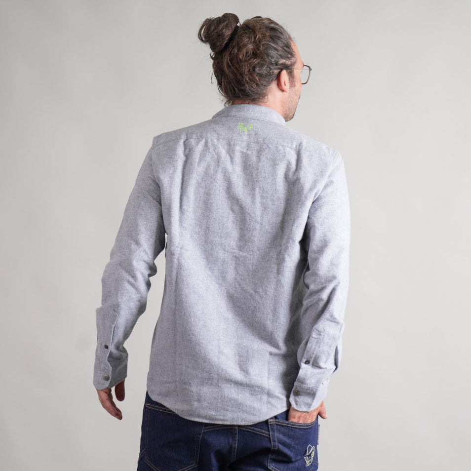 Jasper Flanell Overshirt Herren Grau Meliert