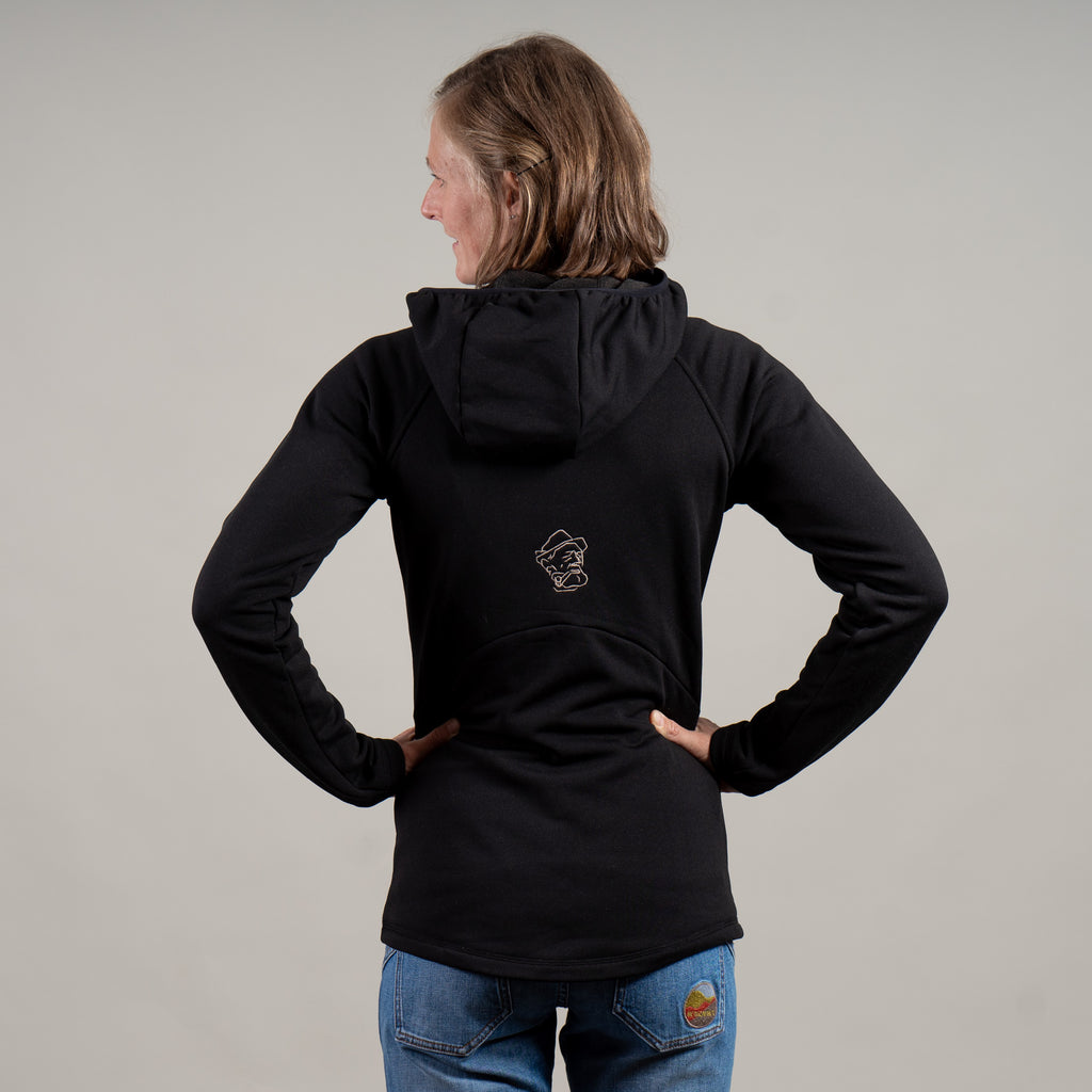 Thea Merino-Mix Zip Hoody Damen schwarz – Ansicht 5