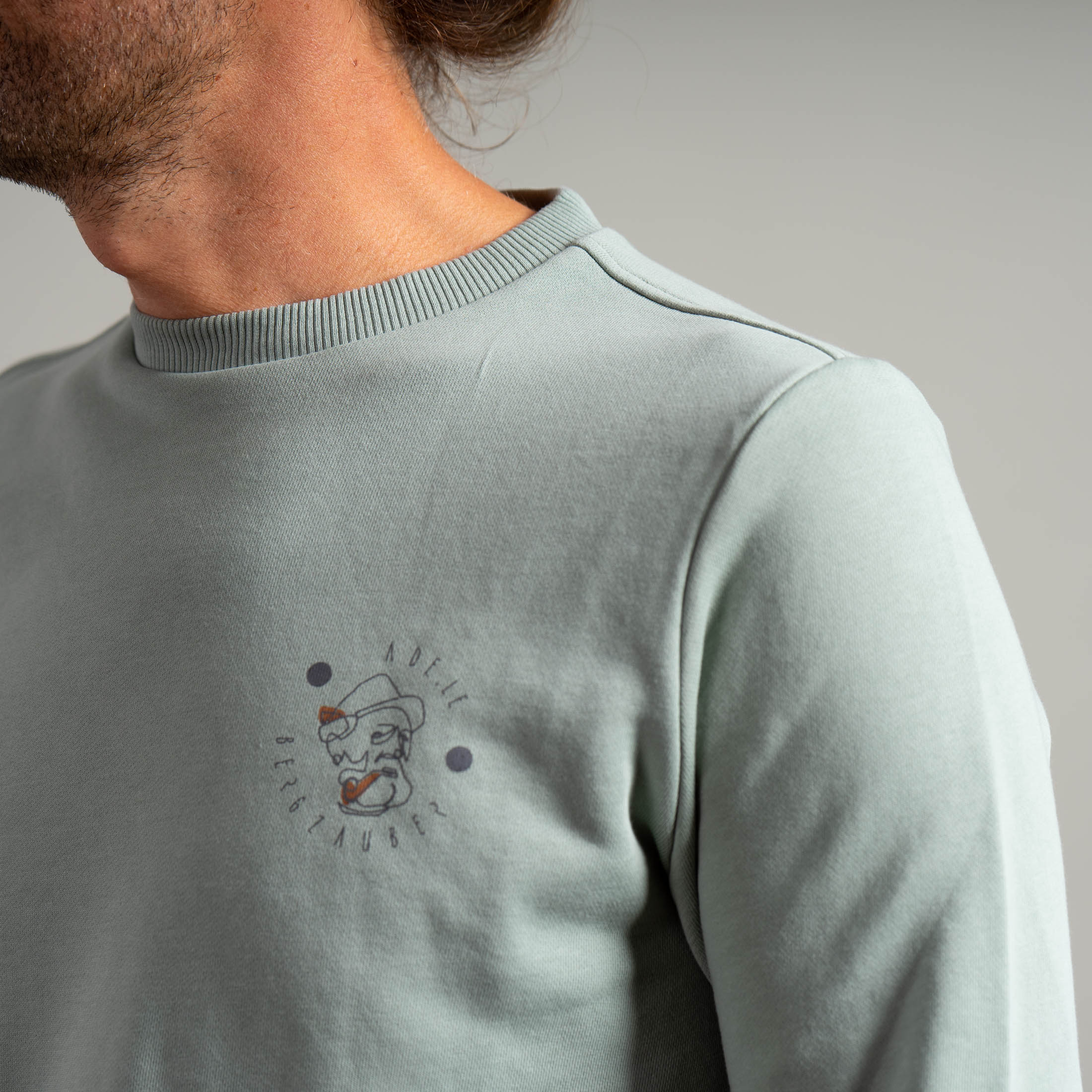 Florian Organic Sweater Unisex Eukalyptusgrün – Ansicht 7