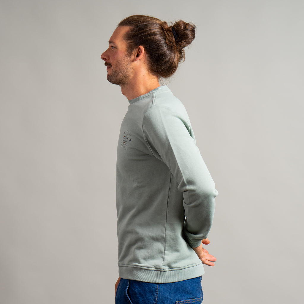 Florian Organic Sweater Unisex Eukalyptusgrün – Ansicht 4