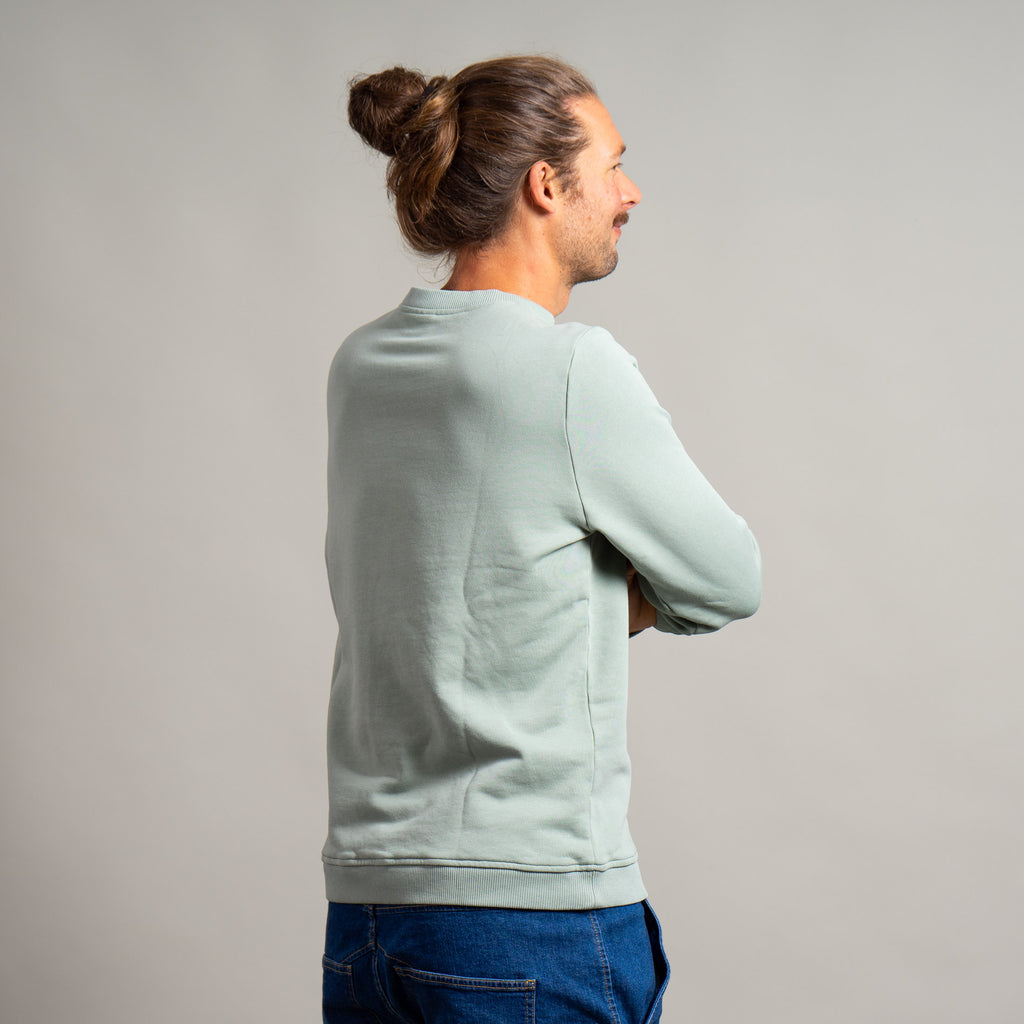 Florian Organic Sweater Unisex Eukalyptusgrün – Ansicht 5