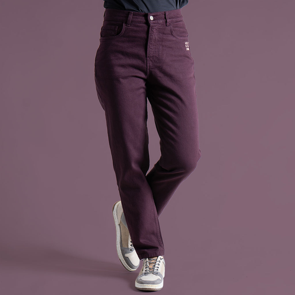 Helen Organic Mum Jeans Damen Bordeaux – Ansicht 1