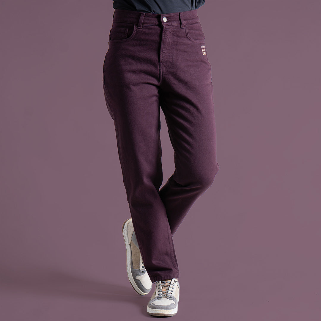 Helen Organic Mum Jeans Damen Bordeaux – Ansicht 1