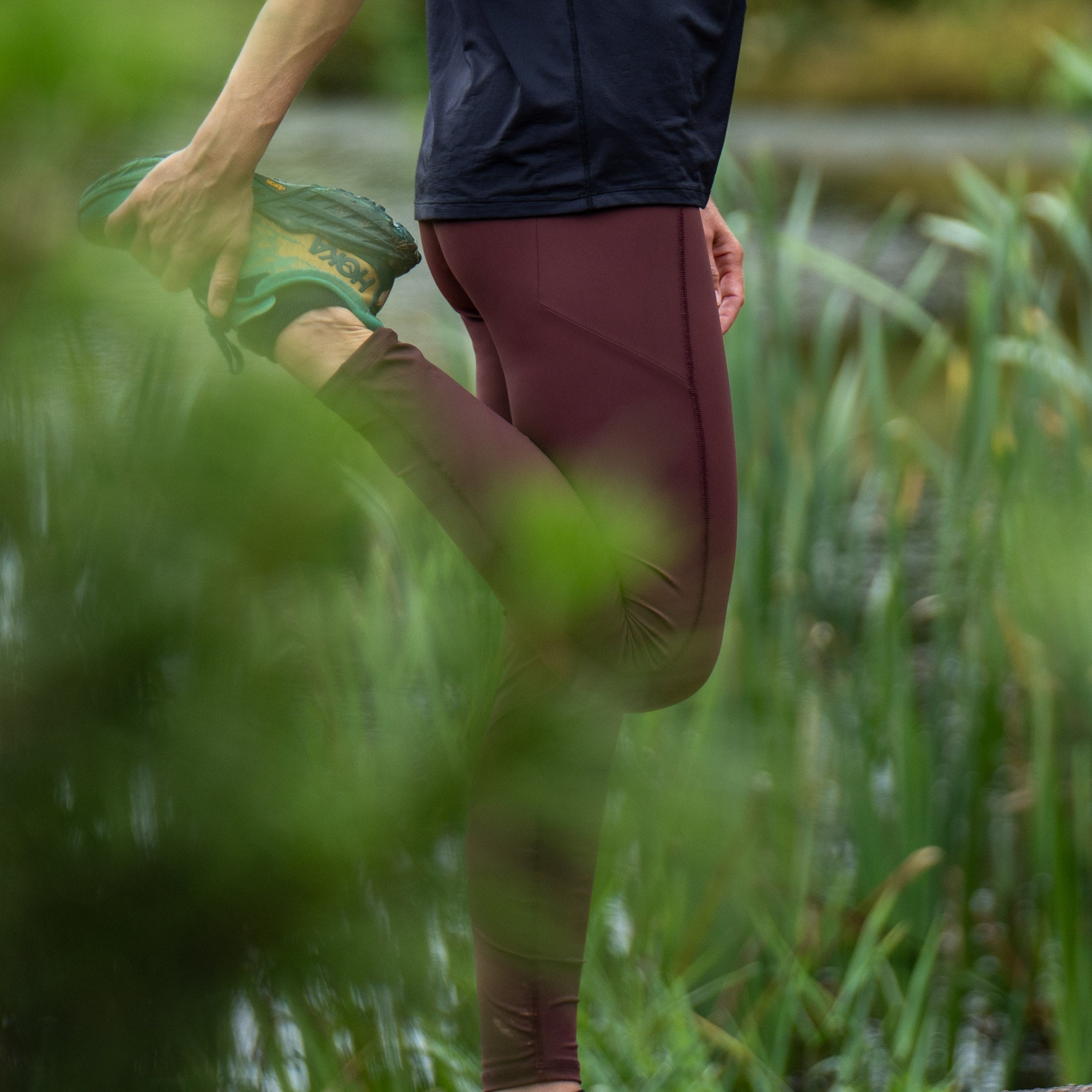 Jasmin Outdoor Leggings Damen Weinrot – Ansicht 3