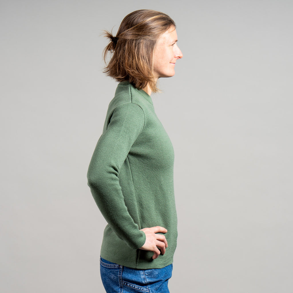 Katharina 100% Merino Strickpullover Damen Grün – Ansicht 5