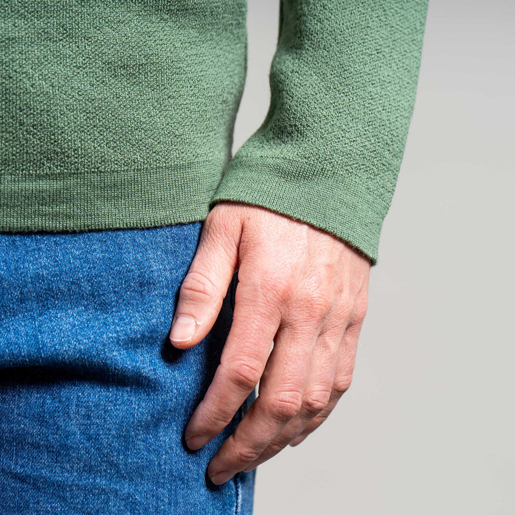 Katharina 100% Merino Strickpullover Damen Grün – Ansicht 6