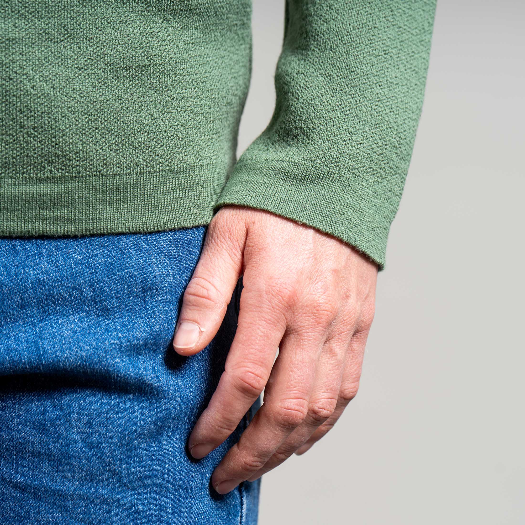 Katharina 100% Merino Strickpullover Damen Grün – Ansicht 6