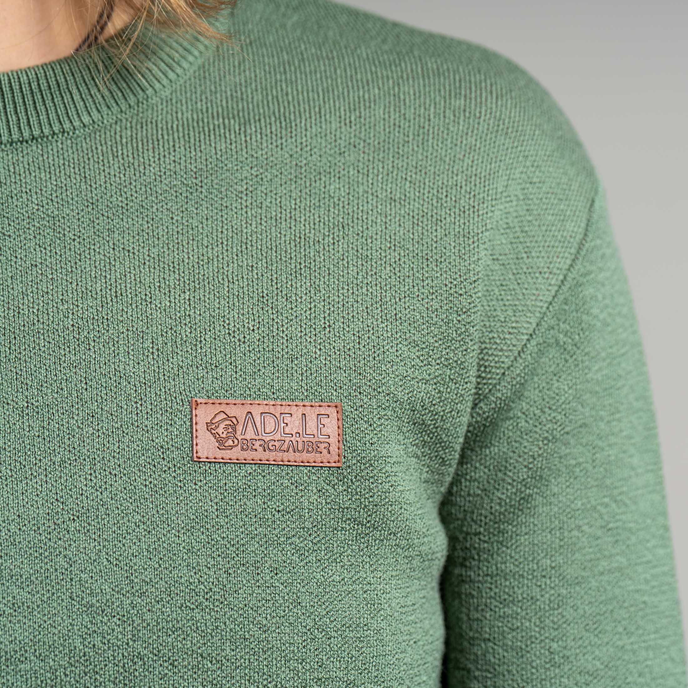 Katharina 100% Merino Strickpullover Damen Grün – Ansicht 7