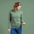 Katharina 100% Merino Strickpullover Damen Grün – Ansicht 1