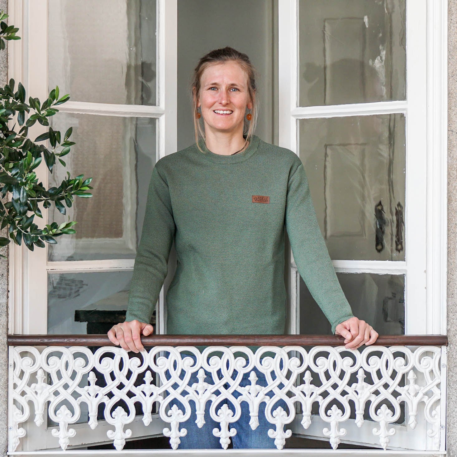 Katharina 100% Merino Strickpullover Damen Grün – Ansicht 2