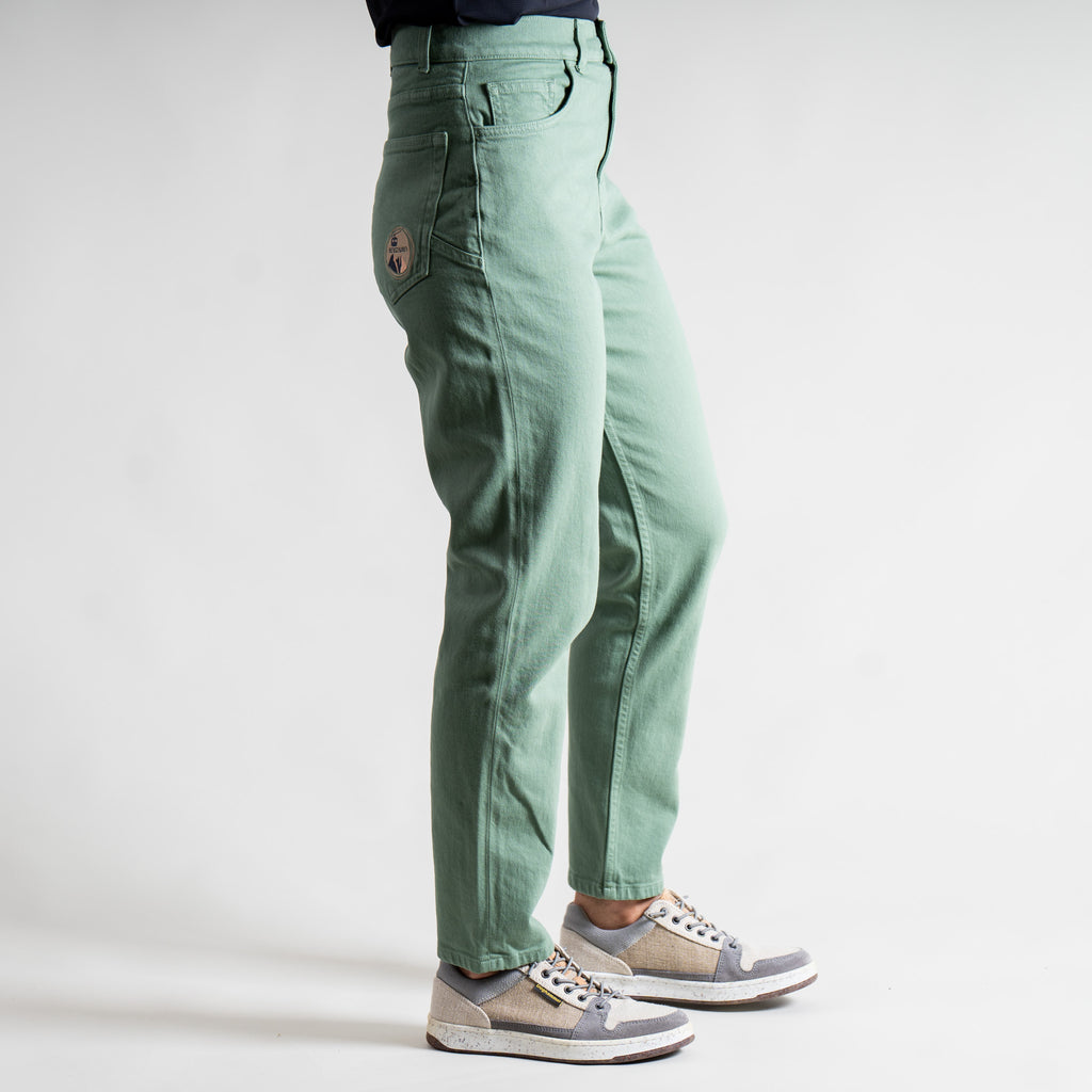 Lara Organic Mum Jeans Damen Grün – Ansicht 6
