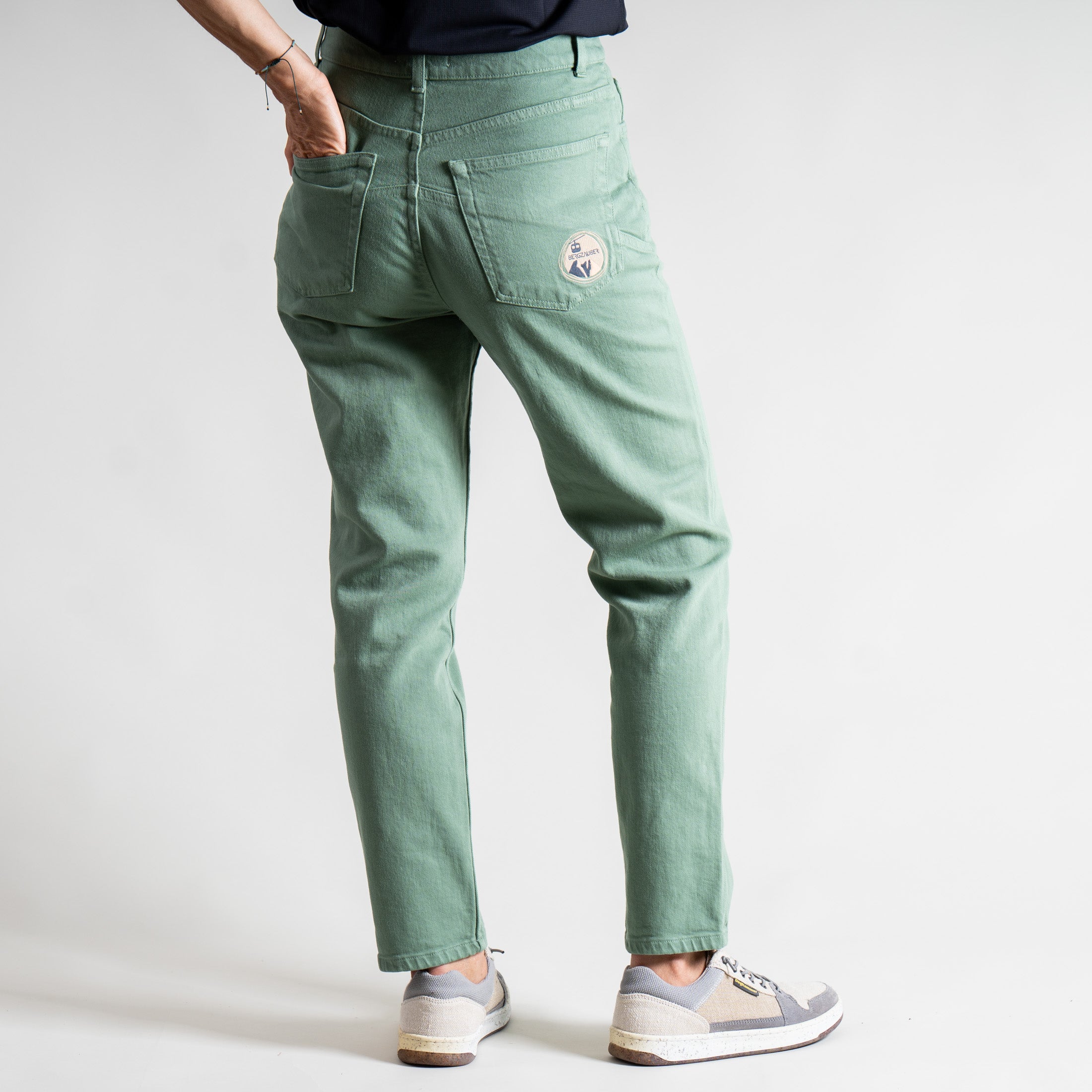 Lara Organic Mum Jeans Damen Grün – Ansicht 5