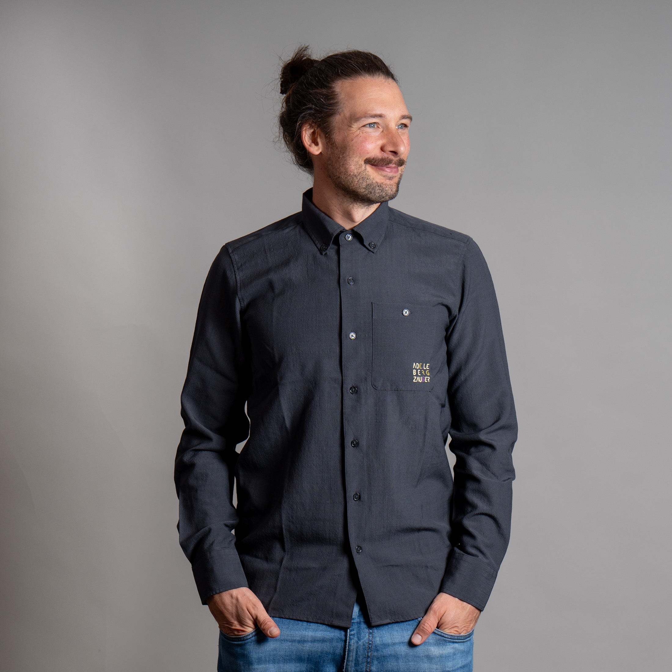 Christian 100% Merino Hemd Anthrazit – Ansicht 6