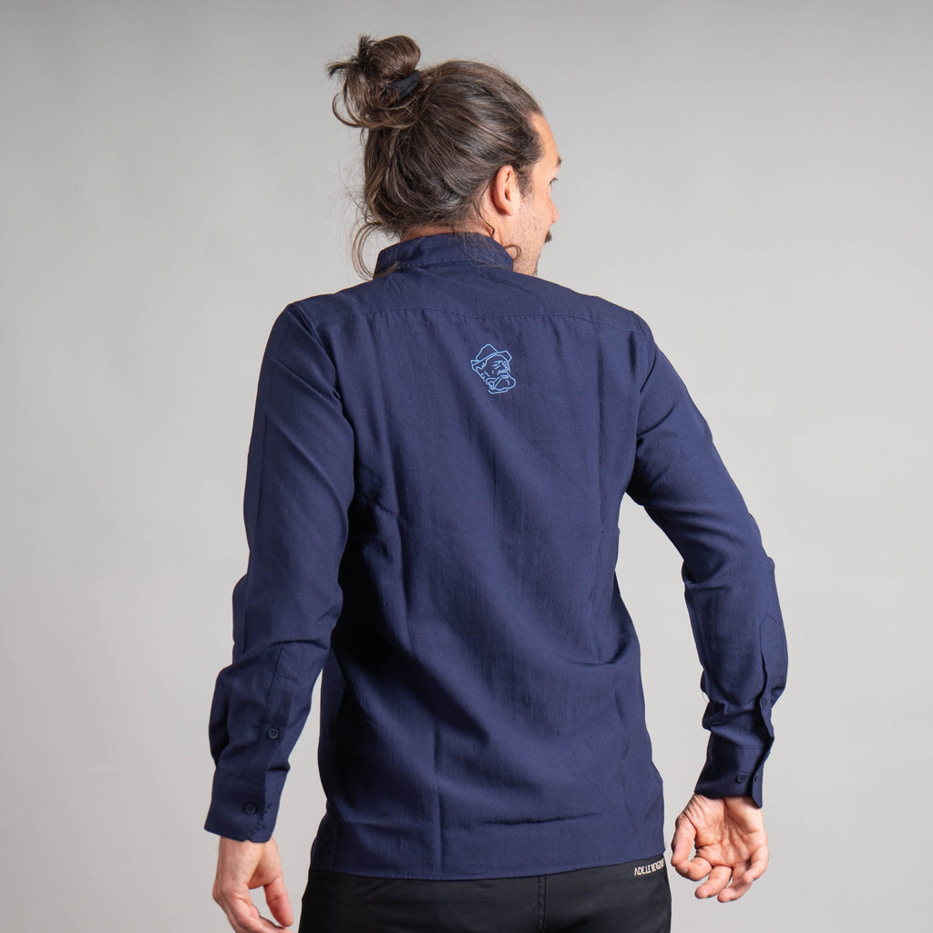 Montgomery 100% Merino Hemd Dunkel Blau – Ansicht 5