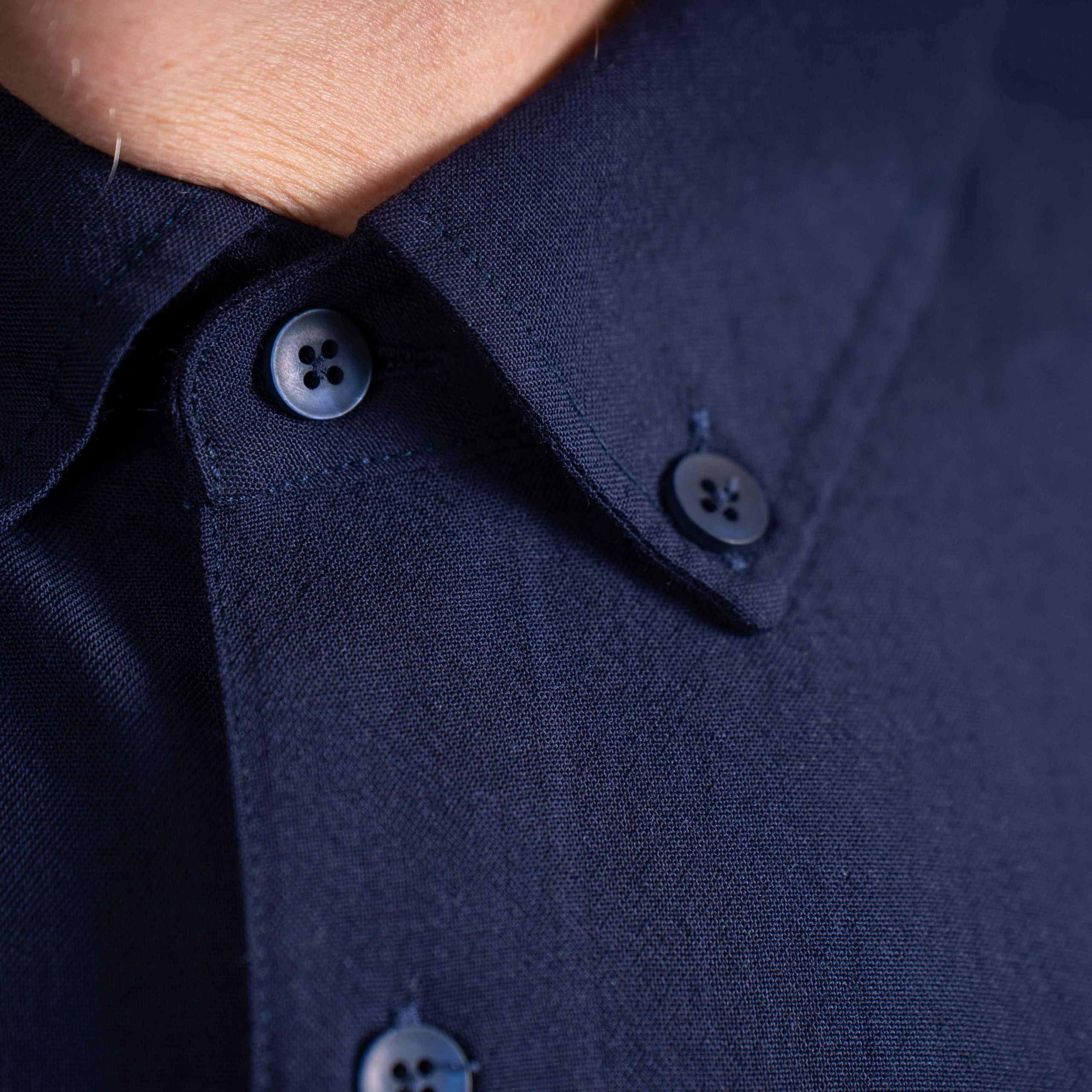 Montgomery 100% Merino Hemd Dunkel Blau – Ansicht 9