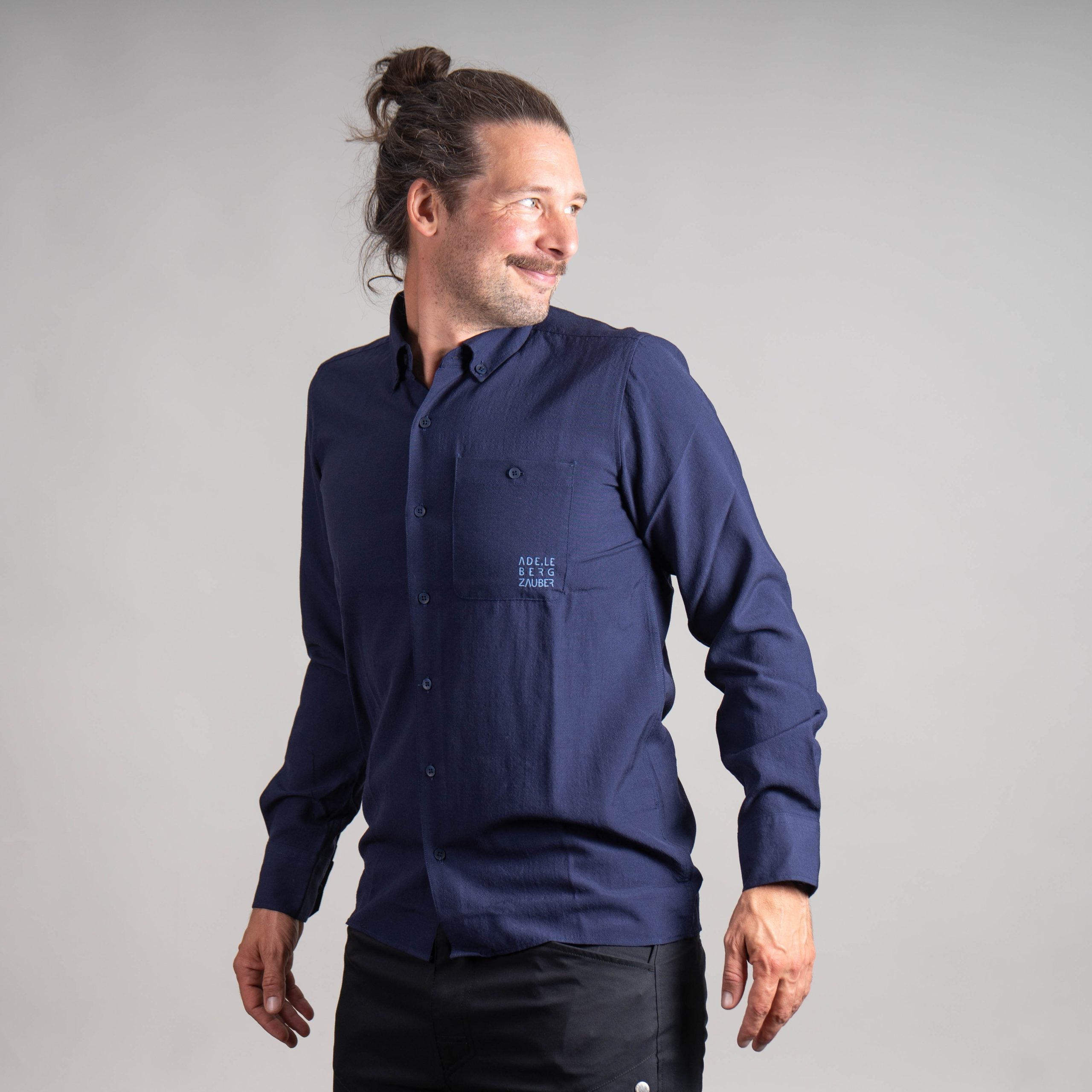 Montgomery 100% Merino Hemd Dunkel Blau – Ansicht 3