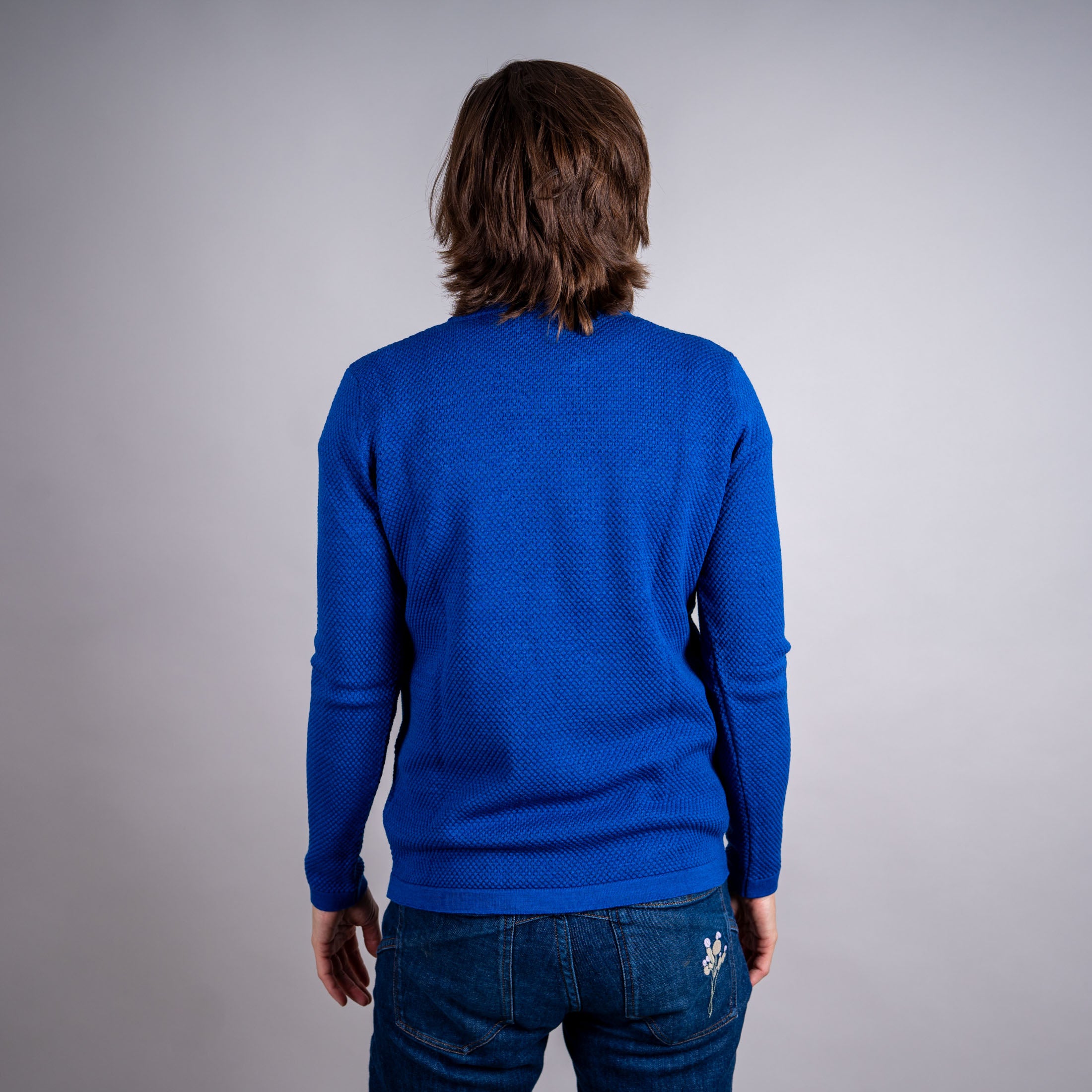 Ida Merino Mix Strickpullover Damen Blau – Ansicht 5