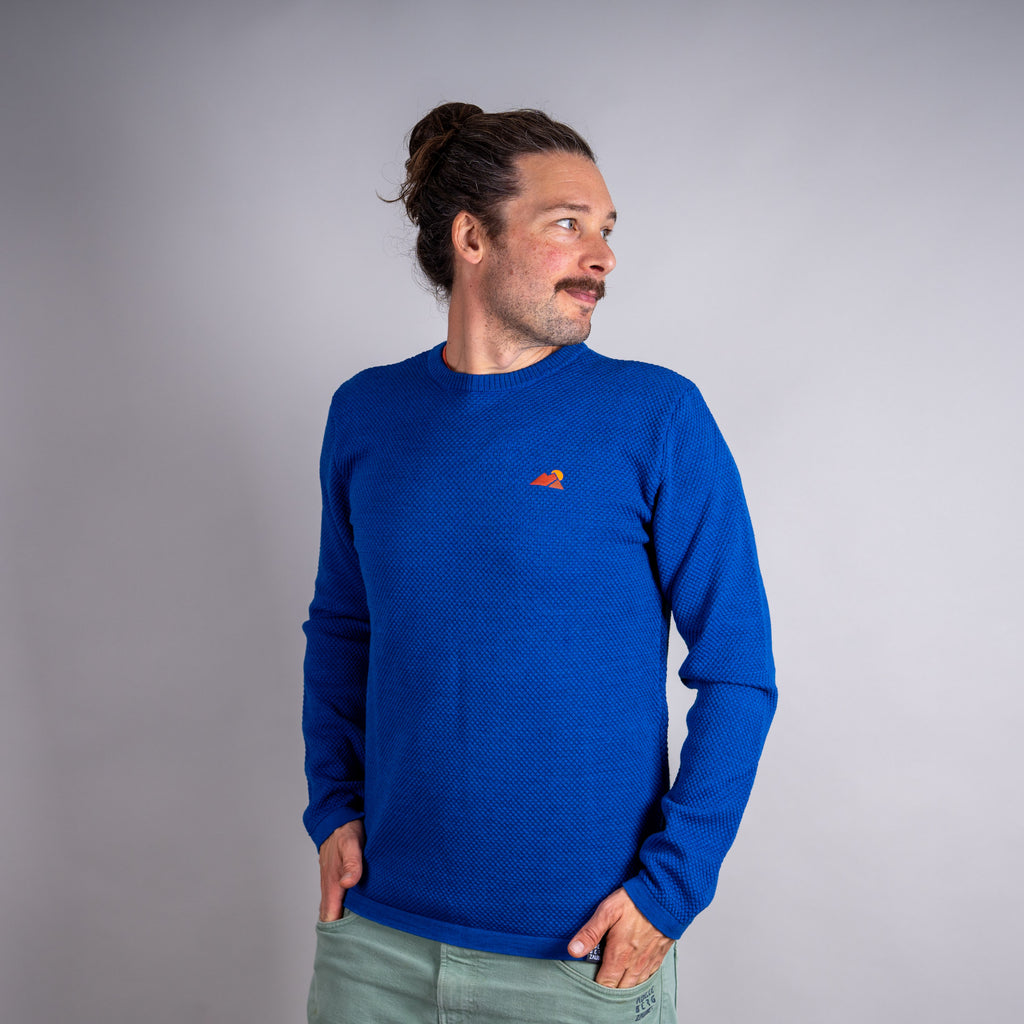Michel Merino Mix Strickpullover Blau – Ansicht 9