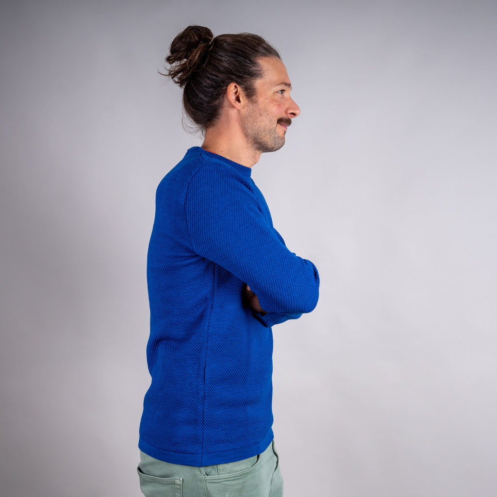 Michel Merino Mix Strickpullover Blau – Ansicht 6
