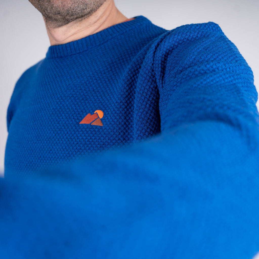 Michel Merino Mix Strickpullover Blau – Ansicht 3
