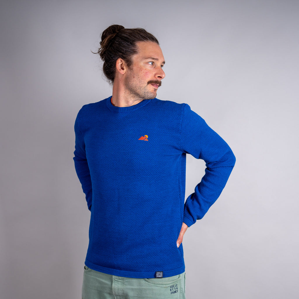 Michel Merino Mix Strickpullover Blau – Ansicht 4