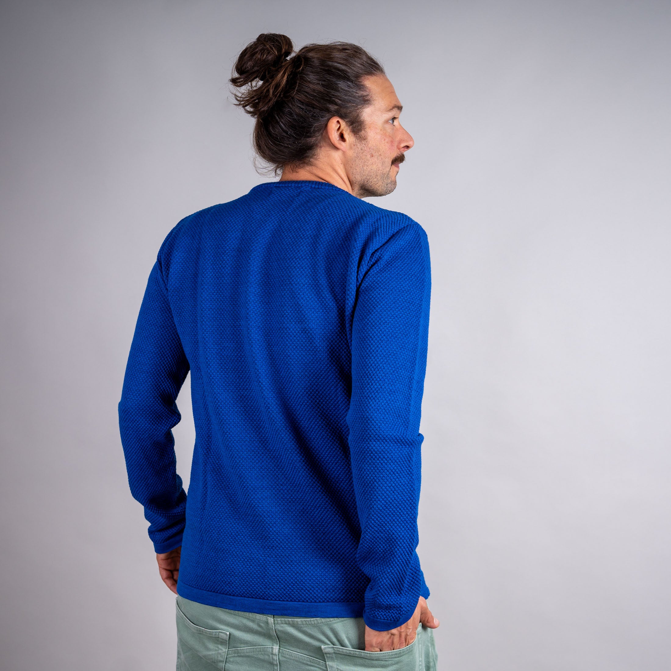 Michel Merino Mix Strickpullover Blau – Ansicht 5