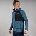 MALTHE MERINO-MIX ZIP HOODY HERREN BLAU – Ansicht 1