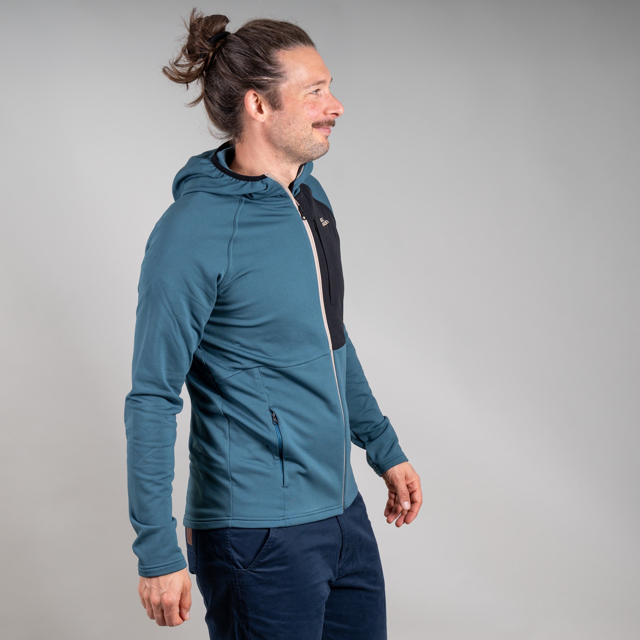 MALTHE MERINO-MIX ZIP HOODY HERREN BLAU – Ansicht 6