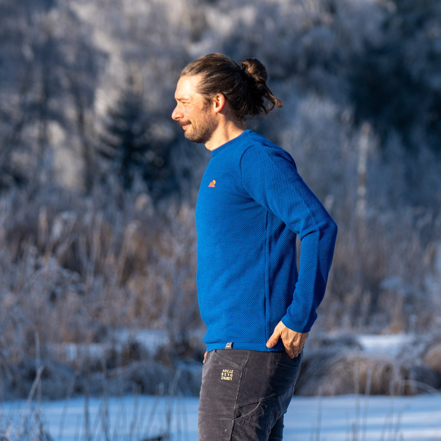 Michel Merino Mix Strickpullover Blau – Ansicht 2