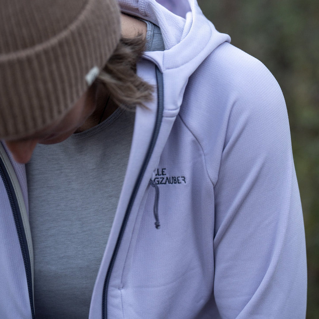 Nora Merino-Mix Zip Hoody Damen Lavendel – Ansicht 4