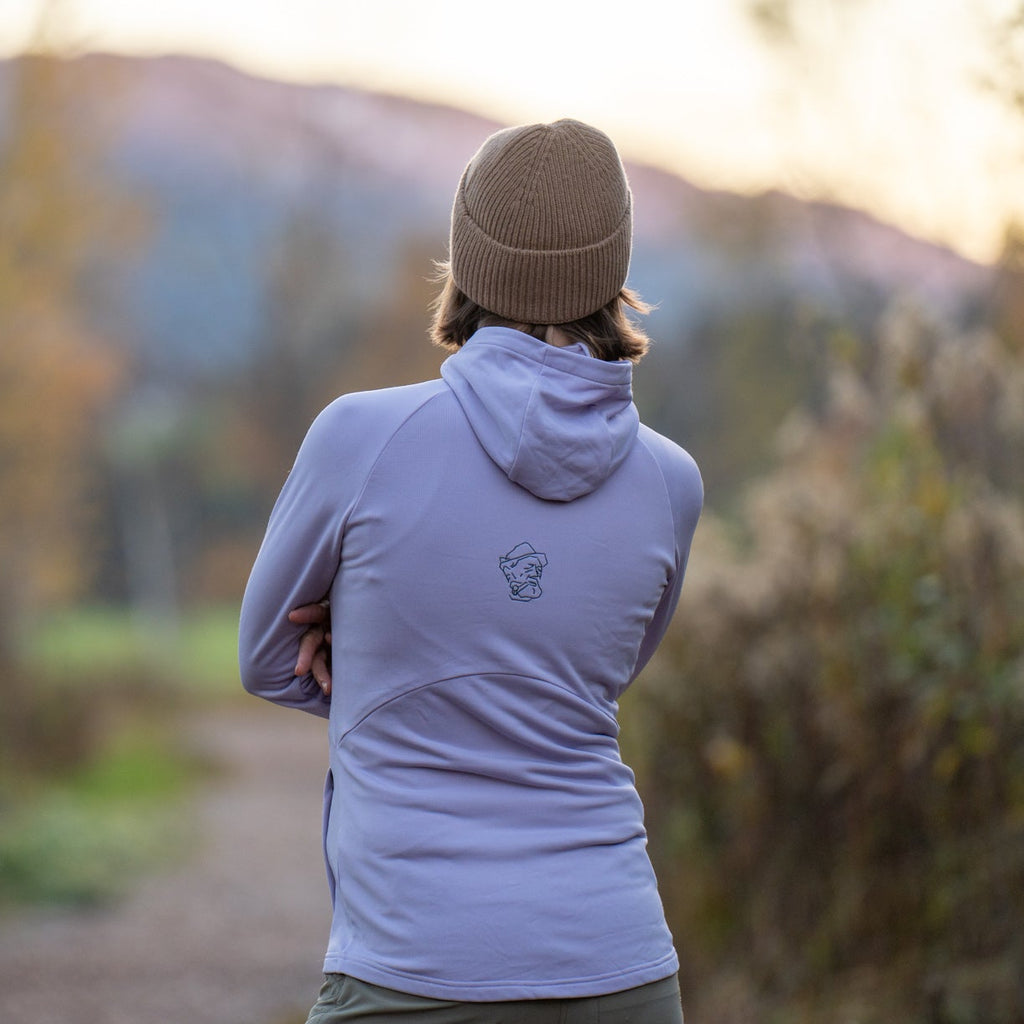 Nora Merino-Mix Zip Hoody Damen Lavendel – Ansicht 3