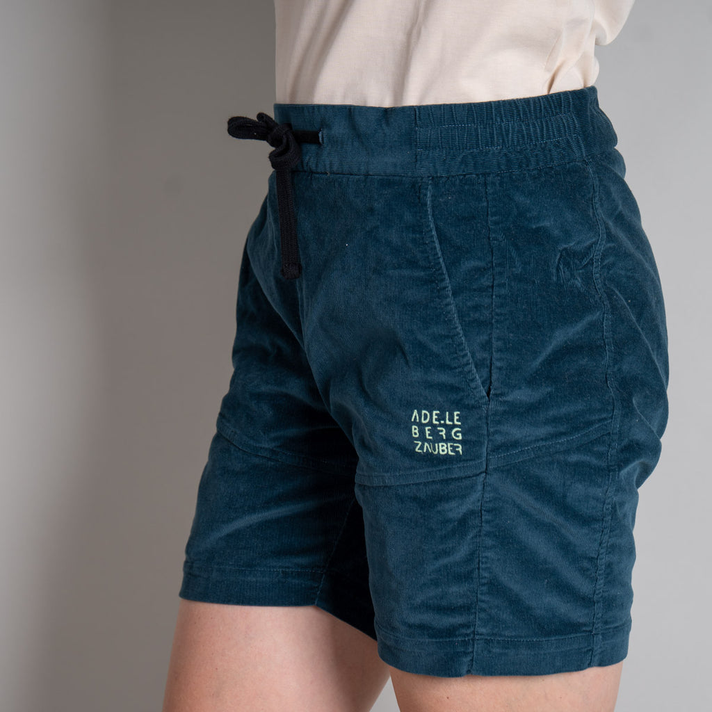Lena Organic Cord Short Damen Petrol