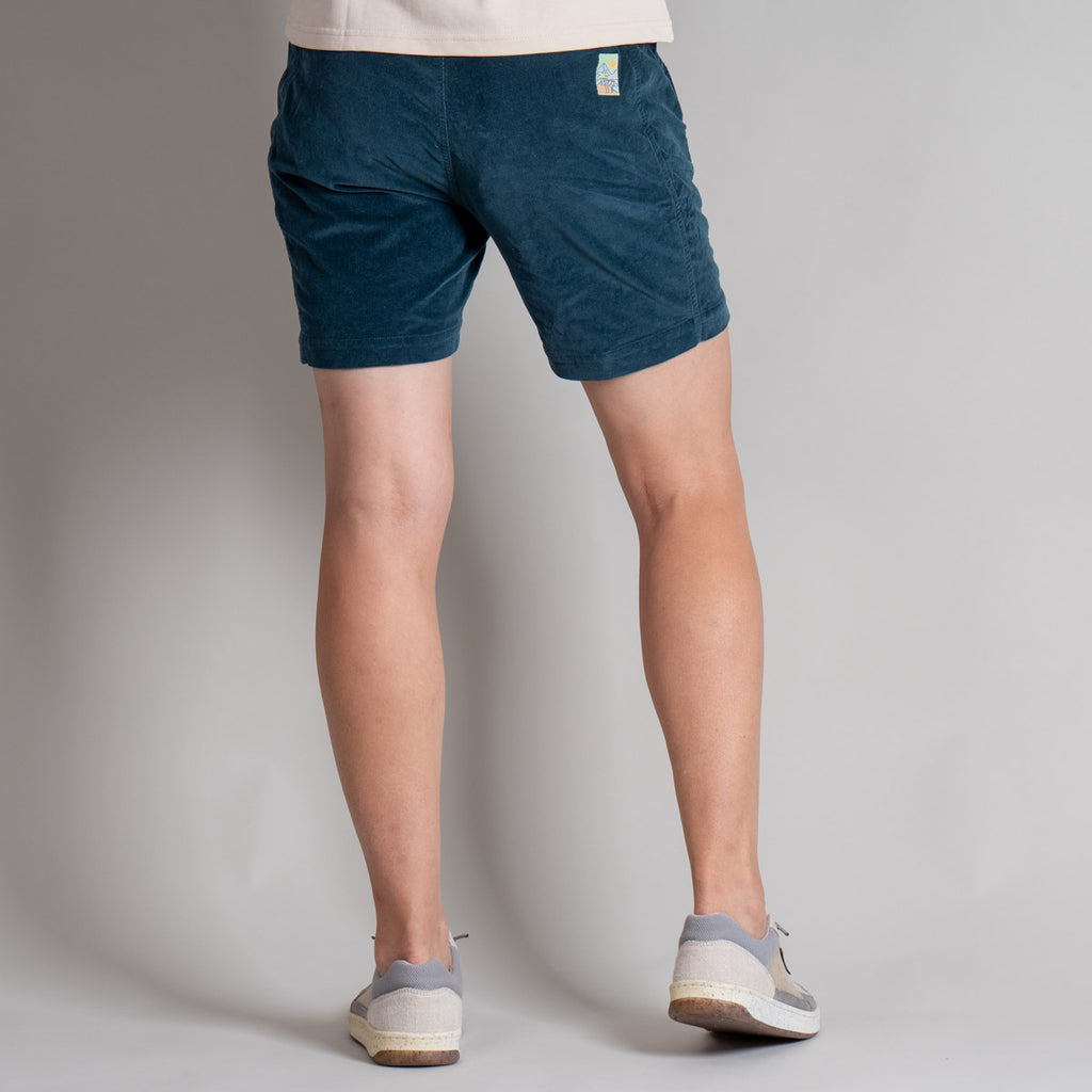 Lena Organic Cord Short Damen Petrol