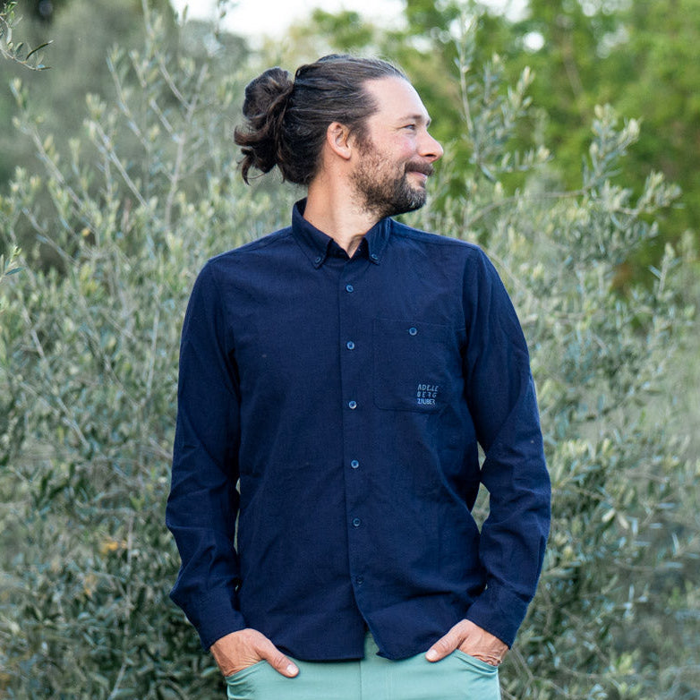 Montgomery 100% Merino Hemd Dunkel Blau – Ansicht 2