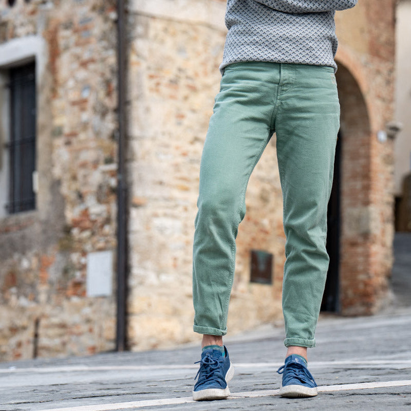 Lara Organic Mum Jeans Damen Grün – Ansicht 2