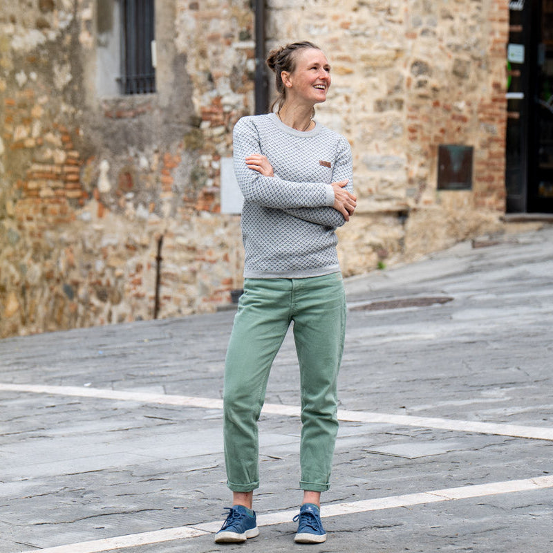 Lara Organic Mum Jeans Damen Grün – Ansicht 7
