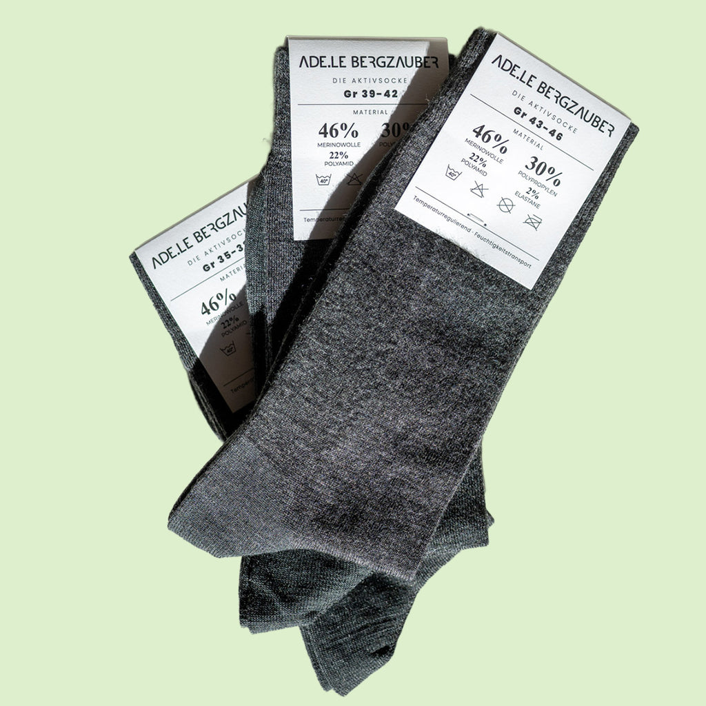 Die Aktivsocke Merino Socke Unisex Asphalt