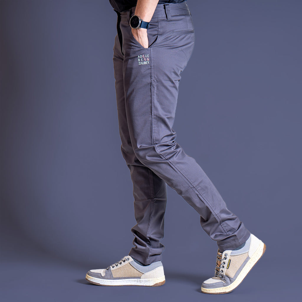 Verena Organic Relax Chino Grau – Damen Chinohose seitliche Ansicht