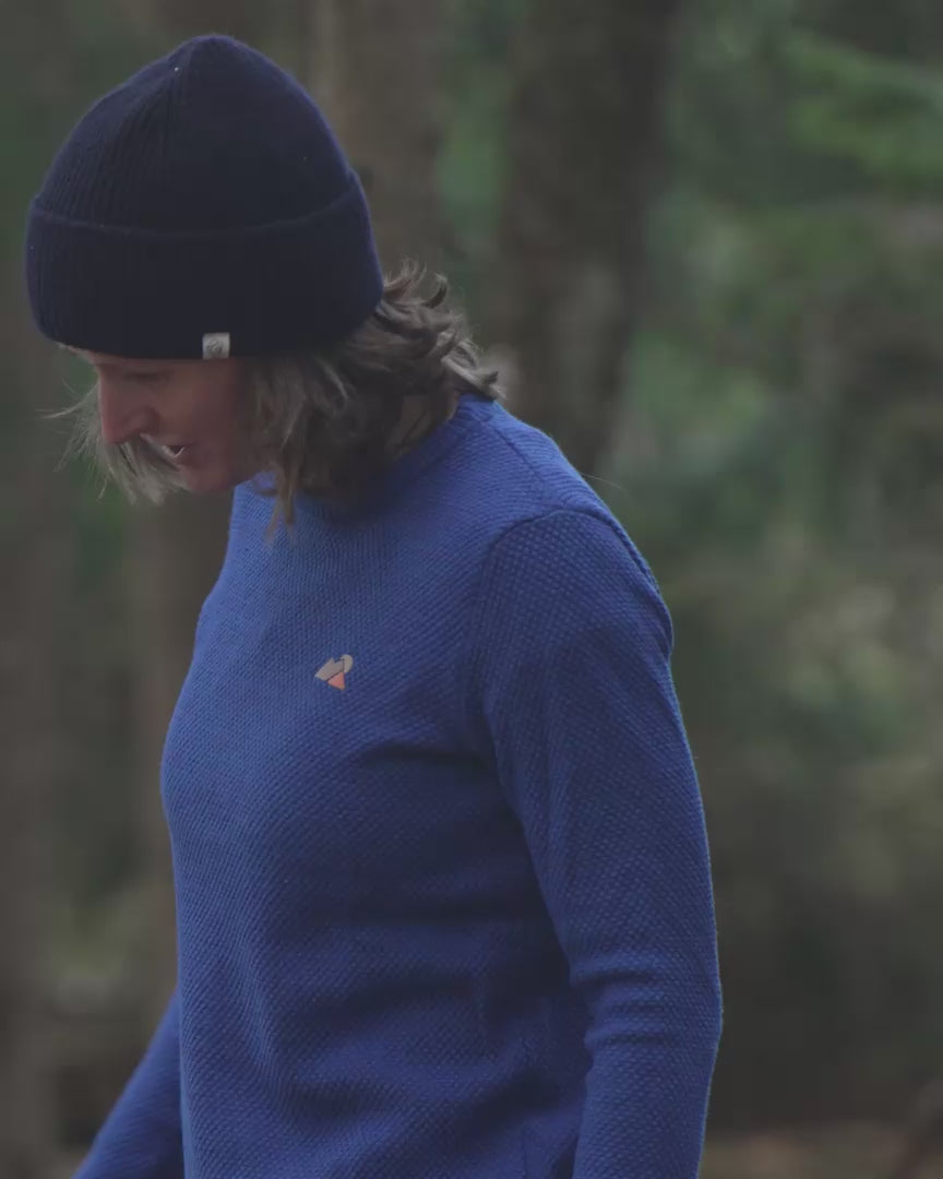 Ida Merino Mix Strickpullover Damen Blau