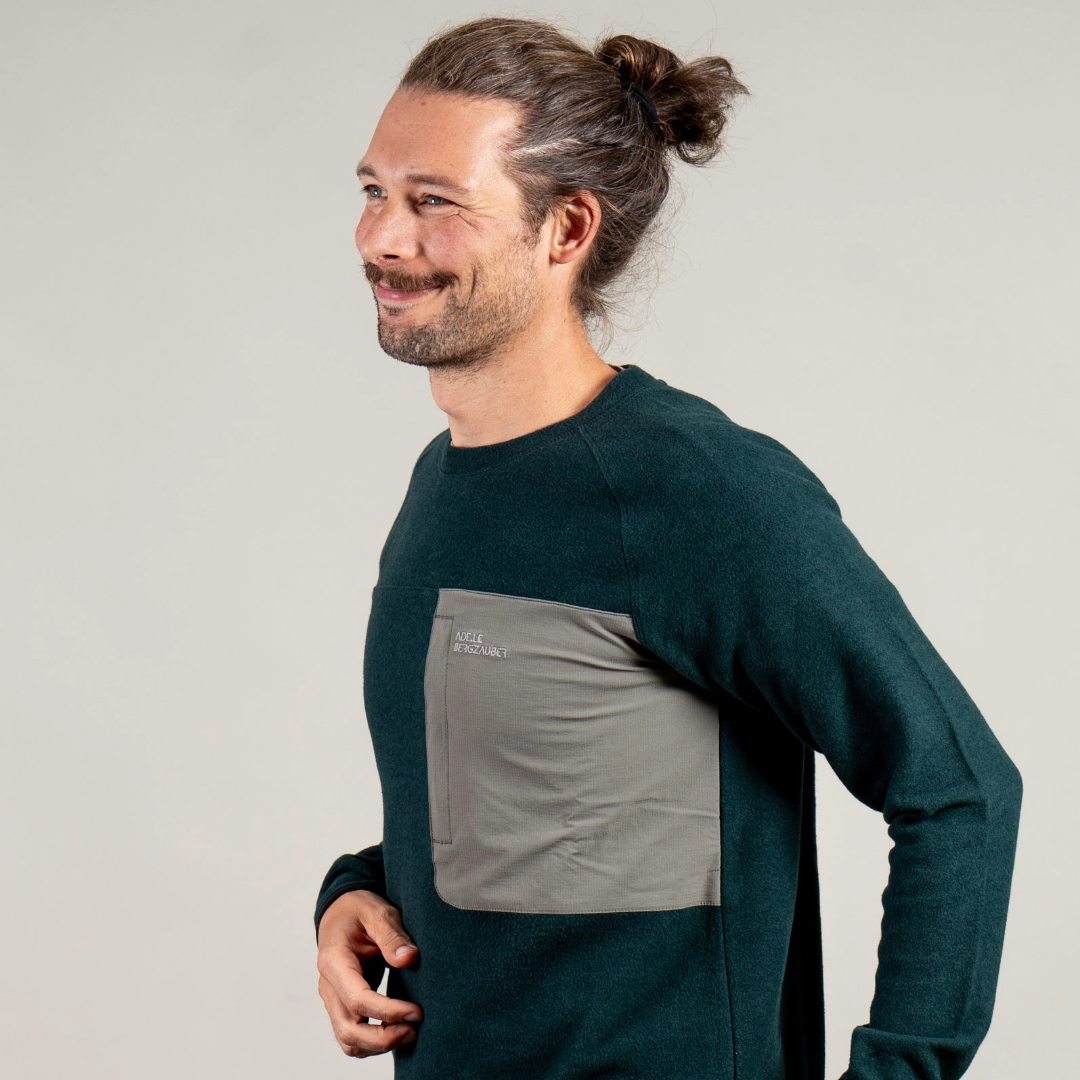 Erik Merino-Mix Fleece Pullover Herren grün
